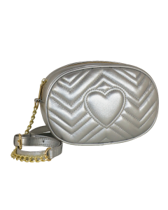 BORSA A TRACOLLA SOLO CUORE ARGENTO MS