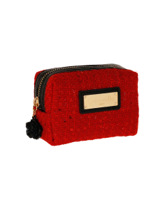 NECESSAIRE S TWEED COUTURE ROSSO