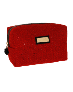 NECESSAIRE L TWEED COUTURE ROSSO