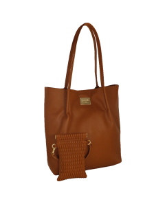 BORSA+PORTA CELL. DAILY TOTE BAG MARRONE