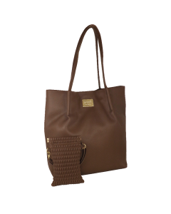 BORSA+PORTA CELL. DAILY TOTE BAG COGNAC